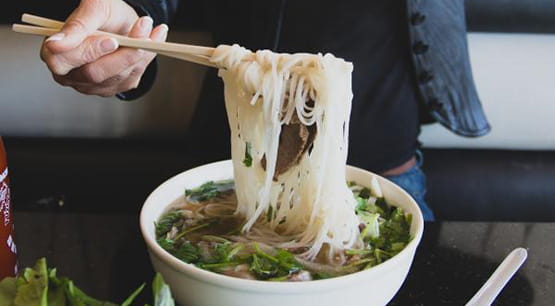 Bowl of Pho from Pho 45 in Little Saigon near Anaheim