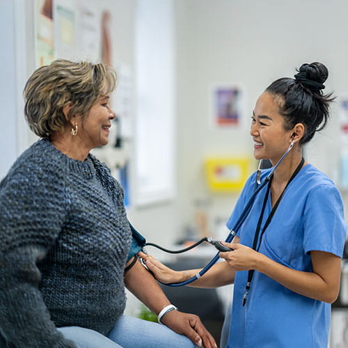 nurse with female patient