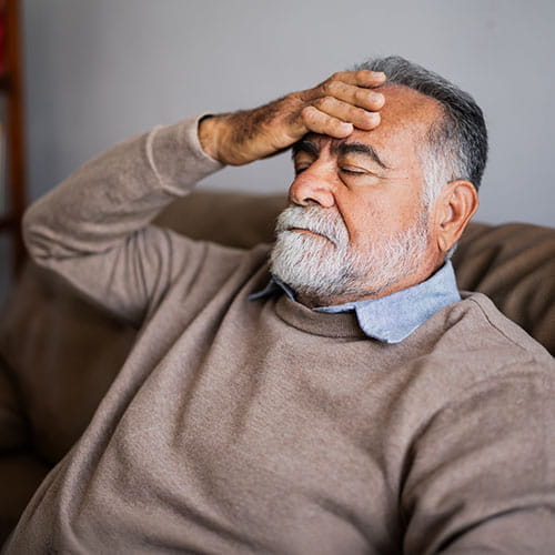 man with headache