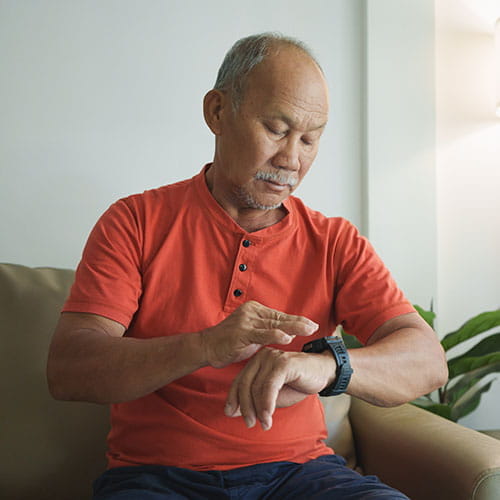 man checking his watch